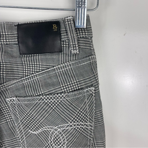 R13 Jane Jeans Wide Leg Jeans Printed Glen Plaid Size 26 Grunge Streetwear Denim - Picture 11 of 15